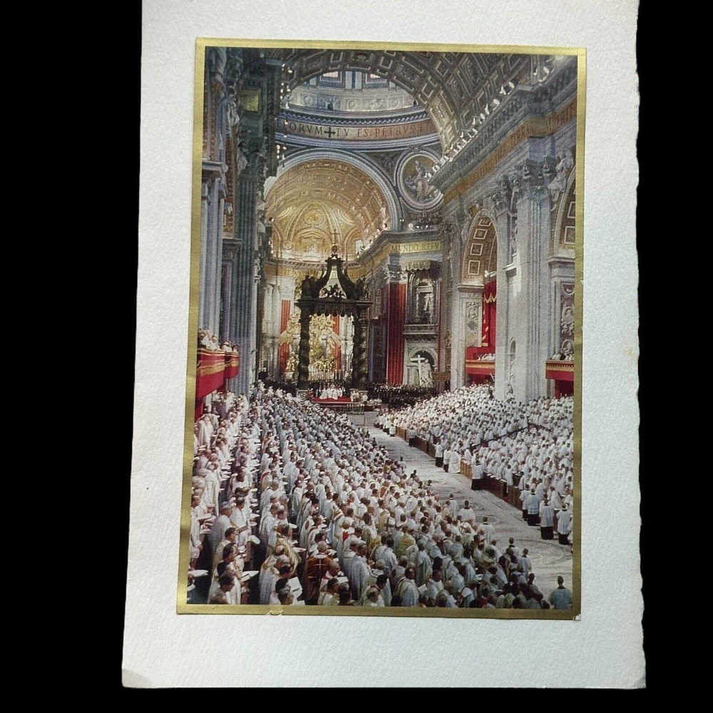 1960s Wilkinson Christmas Greeting Card Vatican 21st Ecumenical Council Vintage